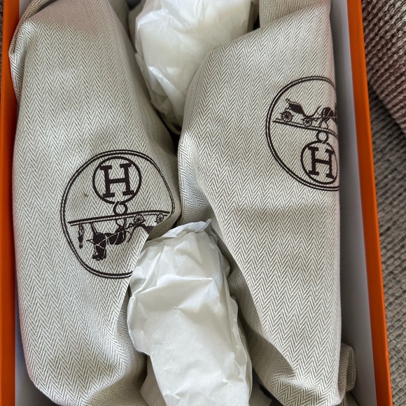 SNIB HERMÈS Bleu Cristaux Epsom Women’s Chypre Sandals - Picture 16 of 16